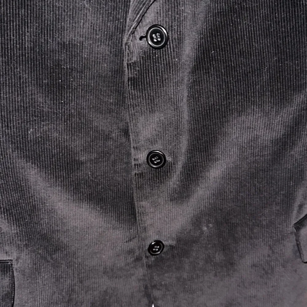 Monsieur Adolfo 49L-50L Black Corduroy Blazer Sport Jacket